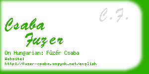 csaba fuzer business card
